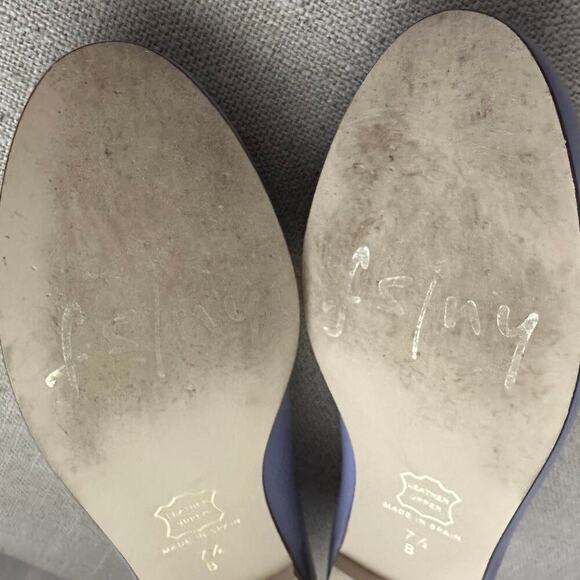 FS/NY Light Purple Leather Women's 7.5 Ballet Slip On Puff Heart Flats Round Toe - Picture 9 of 11